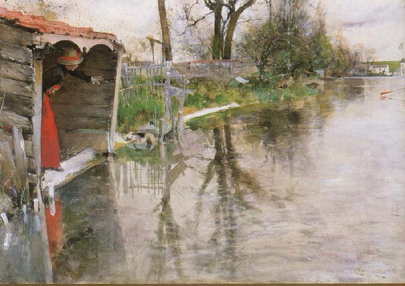 Carl Larsson By the River Loing oil painting image